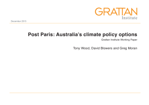 Post Paris: Australia`s climate policy options