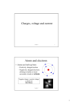 Charges, voltage and current Atoms and electrons