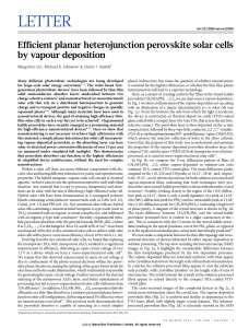 Efficient planar heterojunction perovskite solar cells by vapour