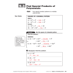 9.3 Find Special Products of Polynomials