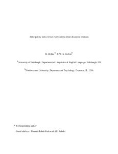 Anticipatory looks reveal expectations about discourse relations H