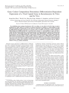 Gene Codon Composition Determines Differentiation