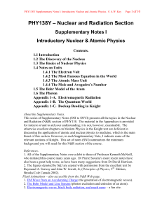 Nuclear and Radiation Section - University of Toronto Physics