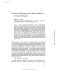 Structure and Function of the Plasma Membrane