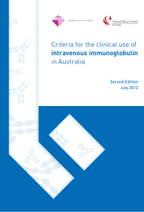 NBA - The Criteria for the clinical use of intravenous immunoglobulin