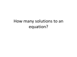 How many solutions to an equation?