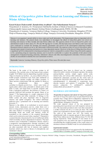 Effects of Glycyrrhiza glabra Root Extract on Learning