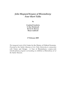 John Maynard Keynes of Bloomsbury: Four Short