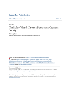 The Role of Health Care in a Democratic Capitalist Society