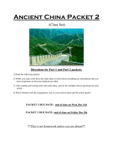 Ancient China Packet 2