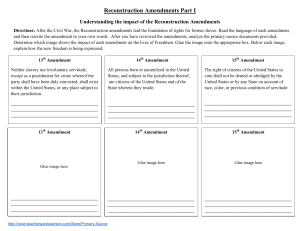 Reconstruction Amendments Part I