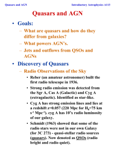 Quasars and AGN