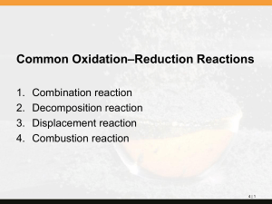 Common Oxidation–Reduction Reactions