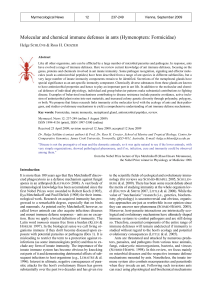 Molecular and chemical immune defenses in ants