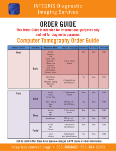 Diagnostic Imaging Services ORDER GUIDE