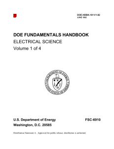 DOE Fundamentals Handbook Electrical Science Volume 1 of 4