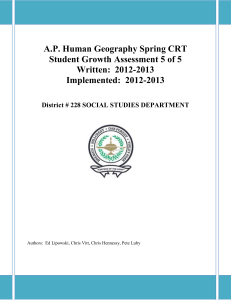 AP Human Geography Spring CRT Student Growth Assessment 5 of