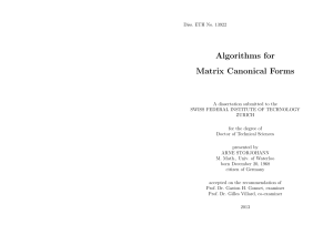 Algorithms for Matrix Canonical Forms