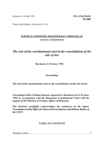 The role of the constitutional court in the consolidation of the rule of