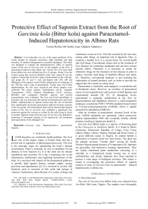 Protective Effect of Saponin Extract from the Root of Garcinia kola