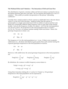 The Wahlund Effect and F Statistics -- The Interaction of - IB-USP