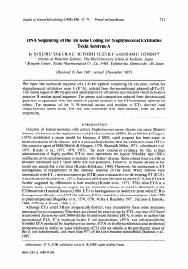 DNA Sequencing of the eta Gene Coding for