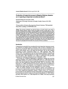 Production of tropical larvaceans in Kingston Harbour, Jamaica: are