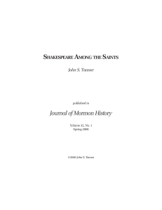 Shakespeare Among the Saints - Office of the Academic Vice