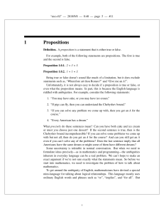 6.042J Chapter 1: Propositions