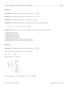 Calculus I Homework: Inverse Functions and Logarithms Page 1