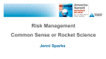 Risk Management – Common Sense or Rocket Science?