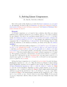 5. Solving Linear Congruences