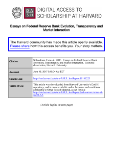 Essays on Federal Reserve Bank Evolution, Transparency and