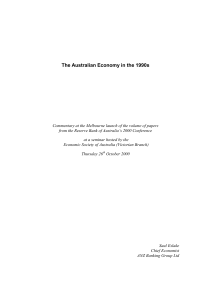 The Australian economy in the 1990s