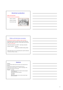 Aluminium production