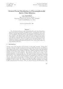 Orbital Period Modulation in Chromospherically