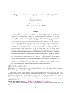 Dispersed Beliefs and Aggregate Demand Management