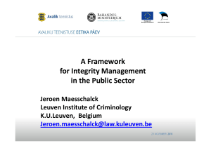 A Framework for Integrity Management in the