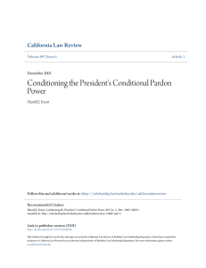 Conditioning the President`s Conditional Pardon Power