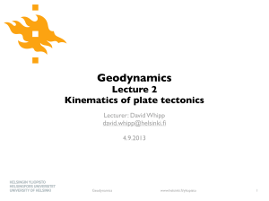 Kinematics of Plate Tectonics