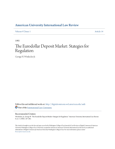 The Eurodollar Deposit Market - Digital Commons @ American