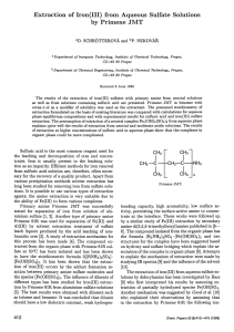 Extraction of Iron (III) from Aqueous Sulfate