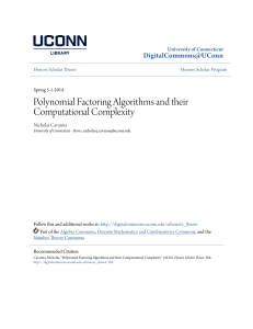 Polynomial Factoring Algorithms and their Computational Complexity