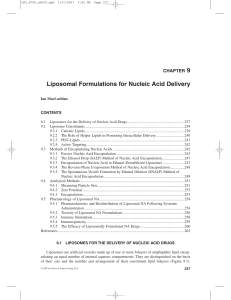 Liposomal Formulations for Nucleic Acid Delivery
