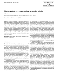 The Oort cloud as a remnant of the protosolar nebula