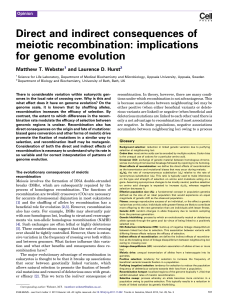 Direct and indirect consequences of meiotic recombination