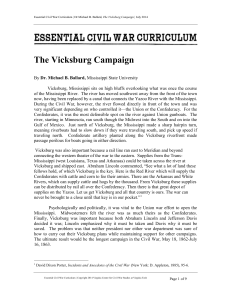 Vicksburg Campaign Essay - Essential Civil War Curriculum