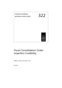 No. 322 Fiscal Consolidation Under Imperfect Credibility