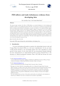 FDI inflows and trade imbalances: evidence from developing Asia