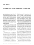 Social Behavior: From Cooperation to Language - Infoscience